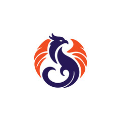 Phoenix Logo flying bird abstract design vector template.	