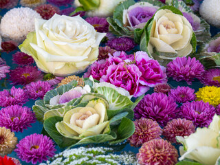 Colorful Floating Flowers Arrangement
