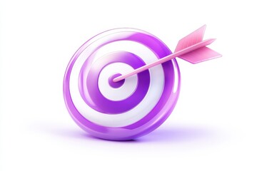 Purple and White Bullseye with Arrow Striking Center.