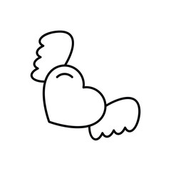 Heart With Wings vector icon