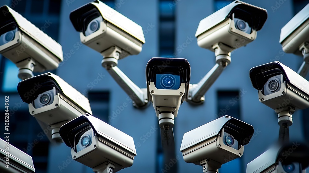 Poster Advanced Surveillance Technology with a Network of CCTV Cameras Observing Urban Spaces : Generative AI