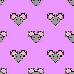 cute rat pattern, great animal pattern perfect for your projects, rat pattern on purple background