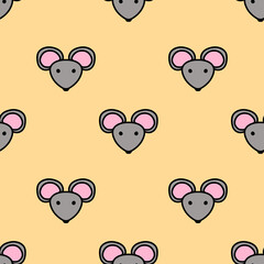 cute rat pattern, great animal pattern perfect for your projects, rat pattern on yellow background