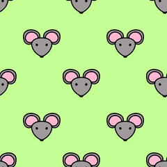 cute rat pattern, great animal pattern perfect for your projects, rat pattern on green background