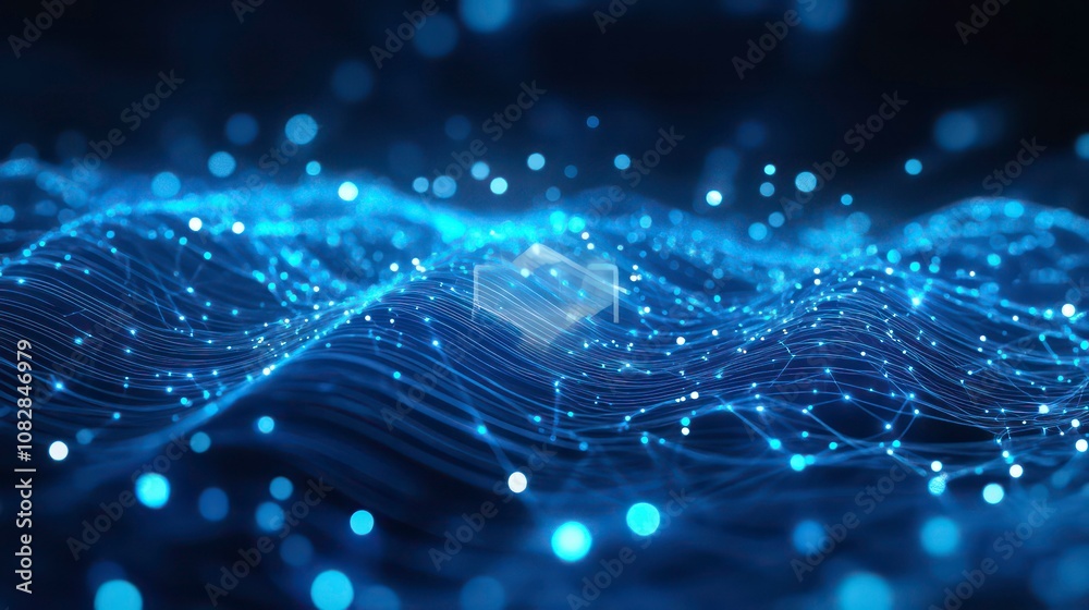 Canvas Prints futuristic technology background with glowing lines and particles, blue technology background with a