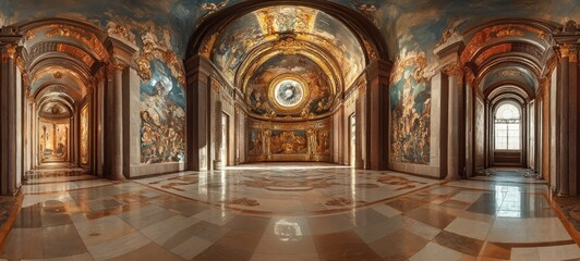 Obraz premium Grand Hall with Fresco Paintings