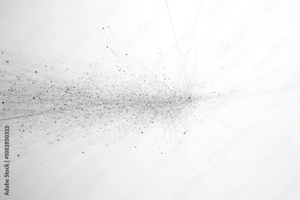 Poster A visual representation shows a data cloud with thin lines radiating outward, symbolizing digital connectivity and network expansion. Generative AI