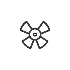 Fototapeta premium Line Drawing of a Four Bladed Fan with a Central Hub