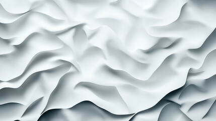 Fototapeta premium Abstract image of smooth, undulating white fabric texture with soft shadows and highlights
