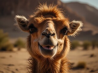 Obraz premium camel in the desert,close up of a camel,portrait of a camel,camel in zoo,
