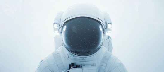Astronaut in a white environment Mixed media composition
