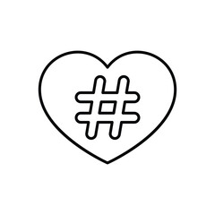 Wedding Hashtag vector icon