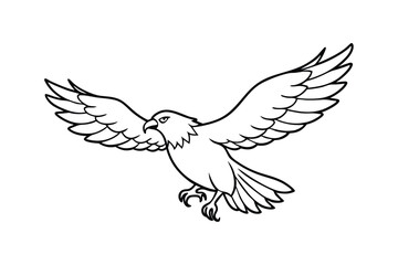 Dove of Peace Vector - Minimalist Bird Silhouette with Wings, Elegant White Outline, Symbol of Freedom & Hope
