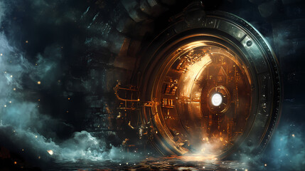 Forgotten vault: secrets of an enchanted realm fantasy wallpaper. Mysticism. Illustration