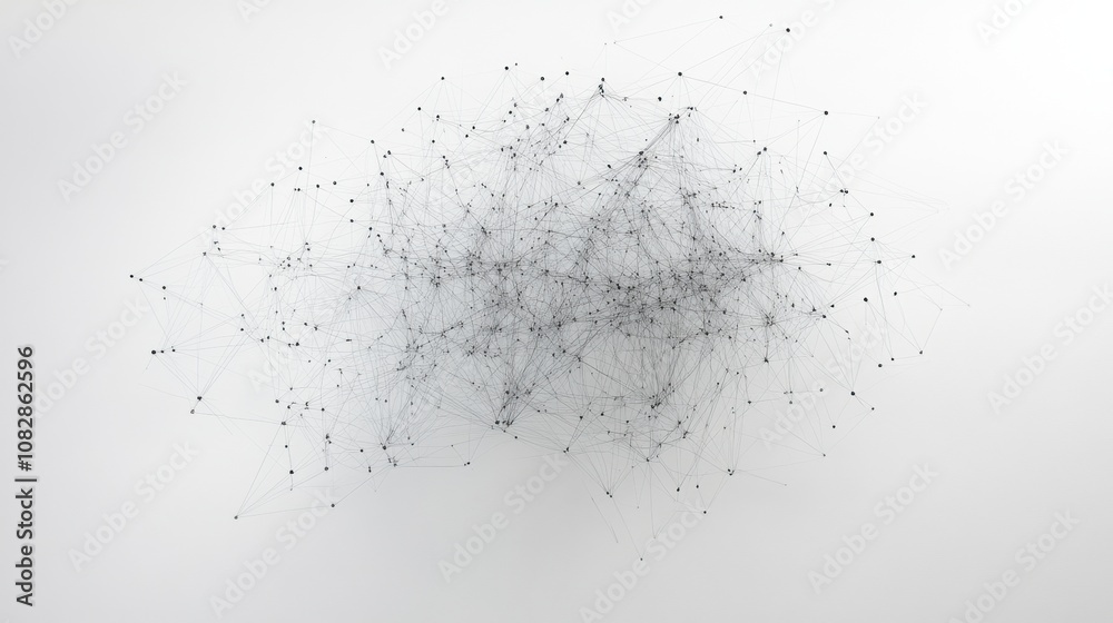 Fototapete a diagram illustrating a data cloud with delicate lines extending outward, symbolizing connections a