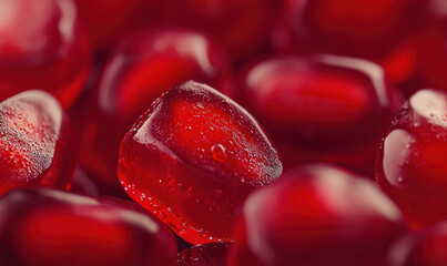 Vibrant Close-Up of Fresh Pomegranate Seeds: The Juicy Essence of Nature's Superfood