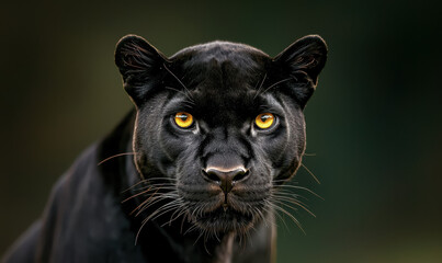 Majestic Black Panther: A Glimpse into the Wild Feline's Intense Gaze