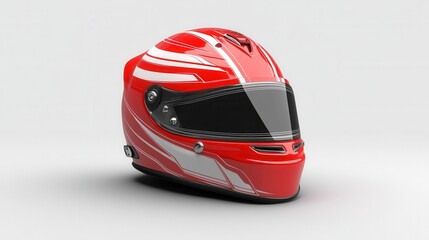 Stunning red racing helmet mockup presented on a clean white surface with excellent detailing