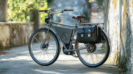 Fototapeta premium Efficient E-Bike Conversion Kit for Upgrading Traditional Bicycles