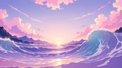 Abstract pastel purple theme wavy image background