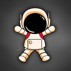 Blue Illustrative Astronaut  