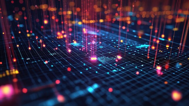 3D Scatter Plot on Global Innovation and GDP Growth in a High-Tech Visualization