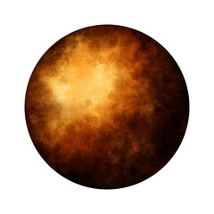 3D effect painted circle, sphere or bubble in yellow, orange and black. Isolated tool for brush, design element