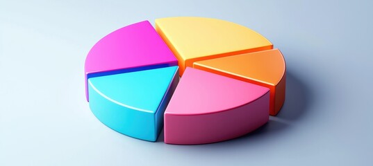Obraz premium Vibrant Pie Chart of 2024 Global Digital Advertising Spending by Medium for Business Analysis