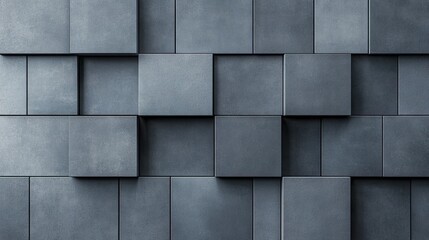 Detailed close-up of a textured gray concrete facade featuring rectangular blocks, showcasing industrial architecture captured at f2