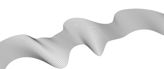 Abstract wave element for design. Digital frequency track equalizer. Stylized line art background. 