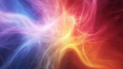 Abstract colorful fractal light background illustration in a line art style