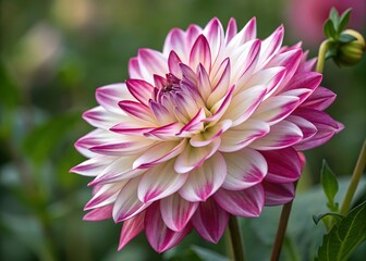 Fototapeta premium Close-Up of Vibrant Multi-Layered Pink and White Flower