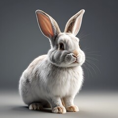 Obraz premium Real a cute rabbit animal. ultra realistic background solid or real image 