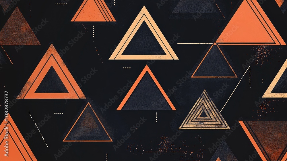 Poster abstract triangles creating a pattern in a line art illustration