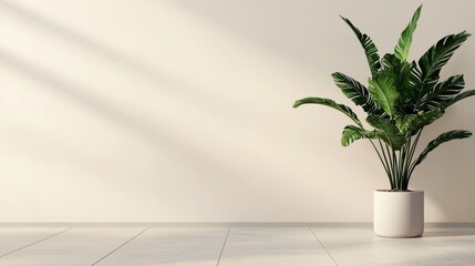 Fototapeta premium Indoor plant arrangement modern space minimalist design bright environment contemporary viewpoint brand message clarity