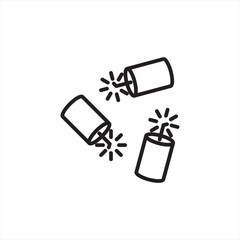 Firecracker thin line vector icon.