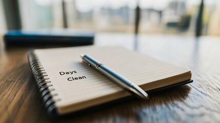 Days clean notebook: a symbol of the journey to sobriety and conquering addiction