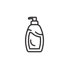 Liquid Soap Bottle thin line vector icon.
