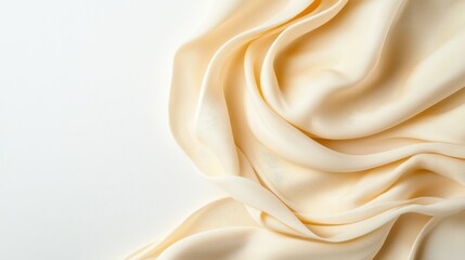 Obraz premium Soft cream fabric texture close-up photography textile art minimalist studio setting abstract concept