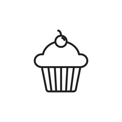 Cupcake thin line vector icon.