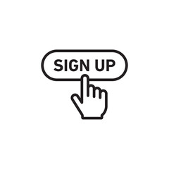 Signup thin line vector icon.
