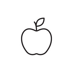 Apple thin line vector icon.