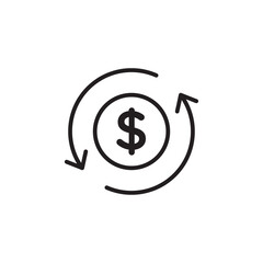 Turnover thin line vector icon.