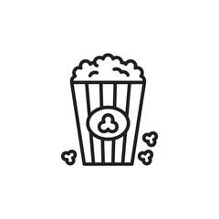 Popcorn thin line vector icon.