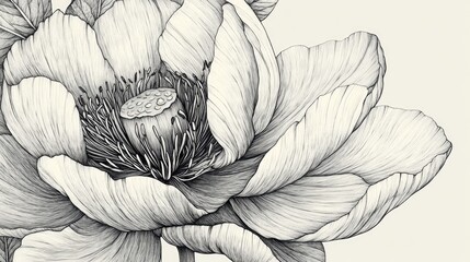 Line art depiction of a flower