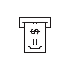 ATM Cash thin line vector icon.