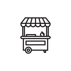 Food Cart thin line vector icon.
