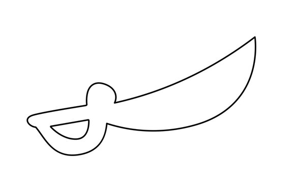 recommend clip art: Pirate sword outline icon. Clipart image isolated on white background