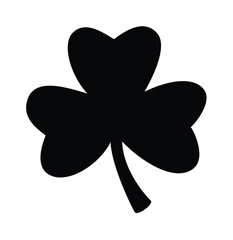 Clover leaf silhouette icon. Clipart image isolated on white background