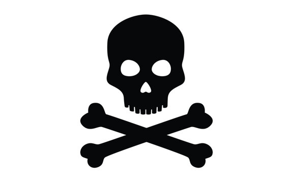 recommend clip art: Skull and crossbones silhouette icon. Clipart image isolated on white background